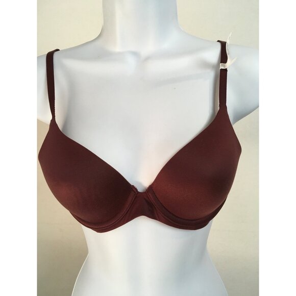 Aerie Womens Bra Size 32C Burgundy Full Coverage Back Close Underwire Lined New - Picture 1 of 11